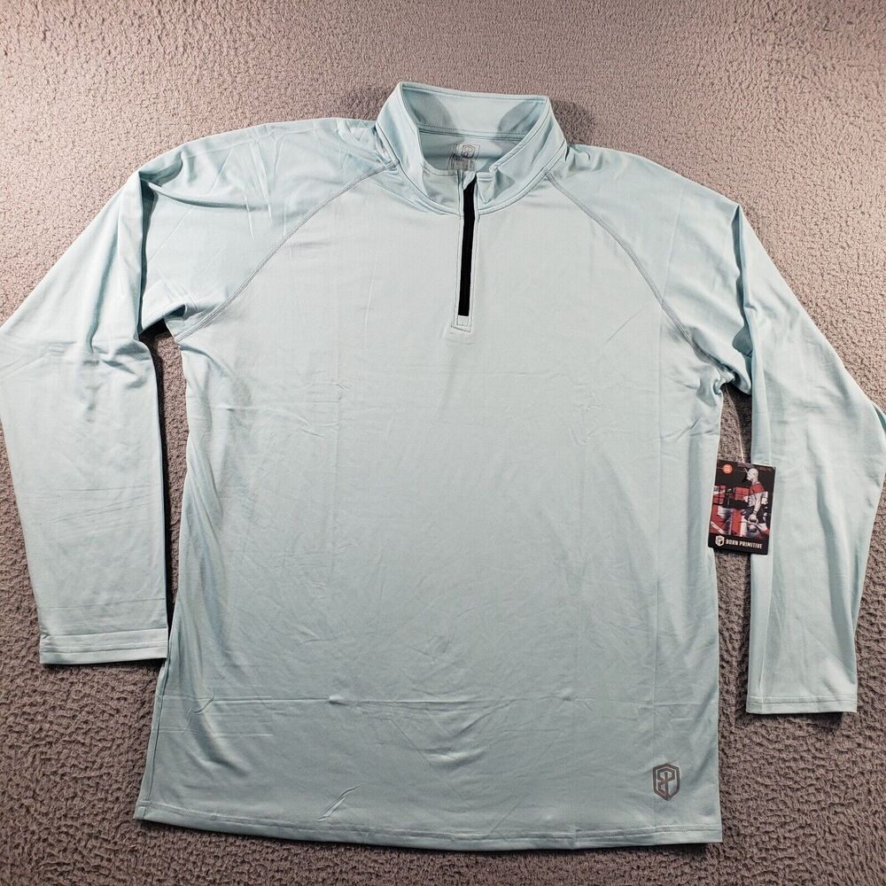 Born Primitive Shirt Men's 3XL Blue 1/4 Zip NWT Stretch Athleisure Pullover